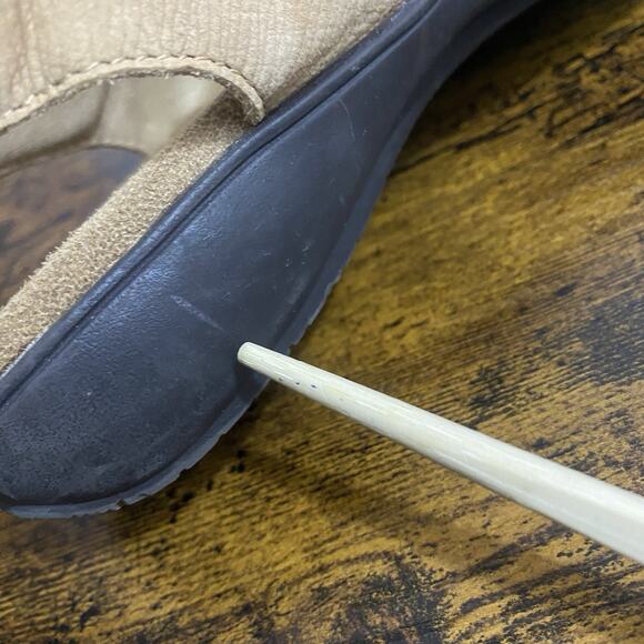 Trotters Katarina Sandals Womens Sz 7.5M Tan Leather Strappy Slingback Hook Loop - Picture 8 of 11